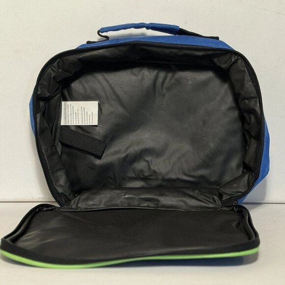Nike Insulated Soft Sided Tote Bag Lunch Box Blue & Green Swoosh Compactable - Picture 3 of 5